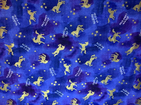 Shooting Star Unicorns - Pastel Pop - Kokka Japan Cotton Double Gauze Fabric