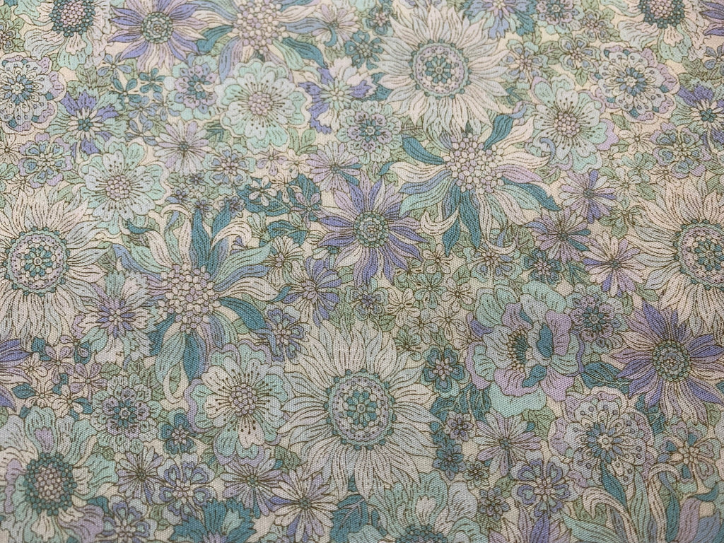 Mint & Lavender Floral - Yoihana - Cosmo Cotton Broadcloth Fabric