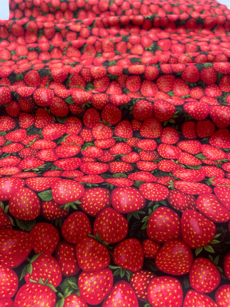 Strawberries - Farmer John's Garden Party - Paintbrush Studio 100% Cotton Fabric
