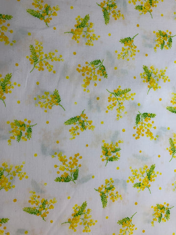 Yellow Floral Bunches - Yoihana - Cosmo Cotton Broadcloth Fabric