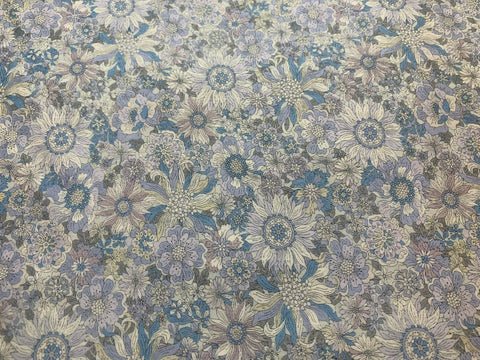 Blue Floral - Yoihana - Cosmo Cotton Broadcloth Fabric