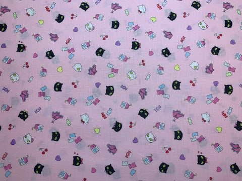 Kittens on Pink Petite Design - Kokka Japan Cotton Sheeting Fabric