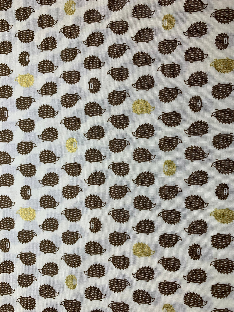 Hedgehogs Porcupines - Fantasy Land - Cosmo Japan Cotton Shirting Fabric