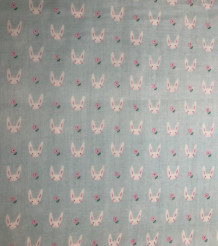 Bunnies on Blue - Creator's Room Japan Cotton Double Gauze Fabric