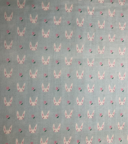 Bunnies on Blue - Creator's Room Japan Cotton Double Gauze Fabric