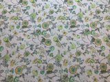 Yellow & Green Floral - Cosmo Japan Cotton/ Linen Sheeting Fabric