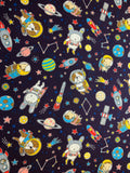 Costume Animal Astronaut - Kokka Japan Cotton Oxford Fabric