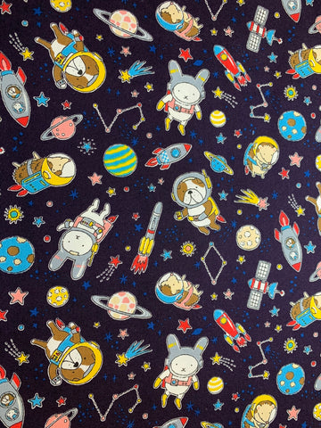 Costume Animal Astronaut - Kokka Japan Cotton Oxford Fabric