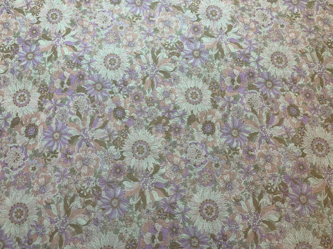 Peach & Lavender Floral - Yoihana - Cosmo Cotton Broadcloth Fabric