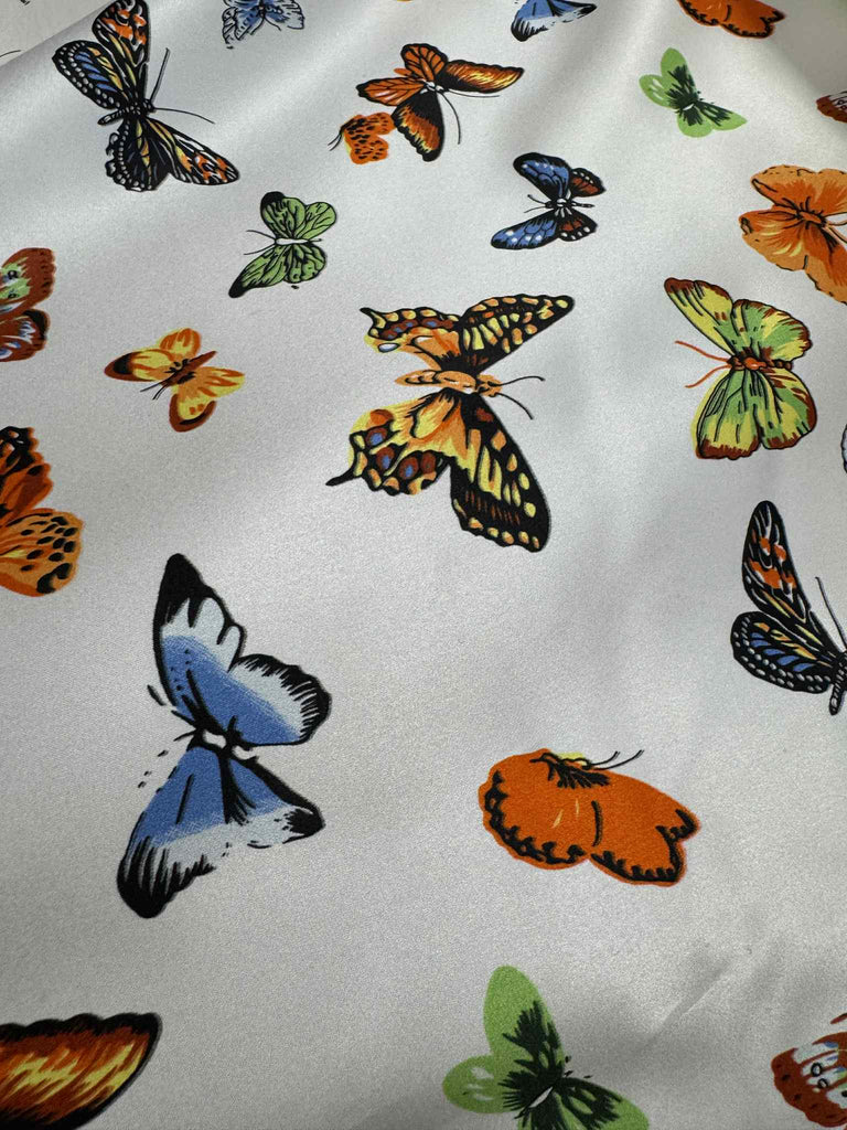 Butterflies - Silk Charmeuse Fabric