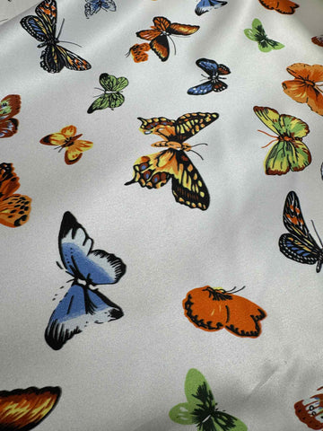 Butterflies - Silk Charmeuse Fabric