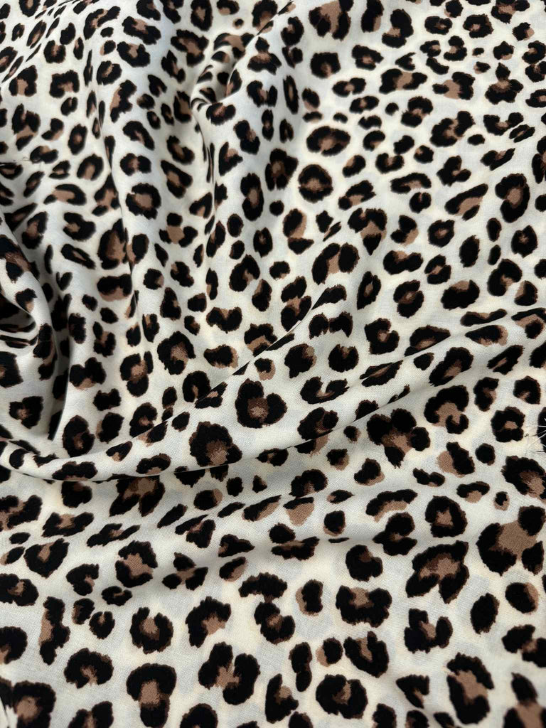 Leopard or Cheetah Spots Animal Print - 100% Rayon Challis Fabric
