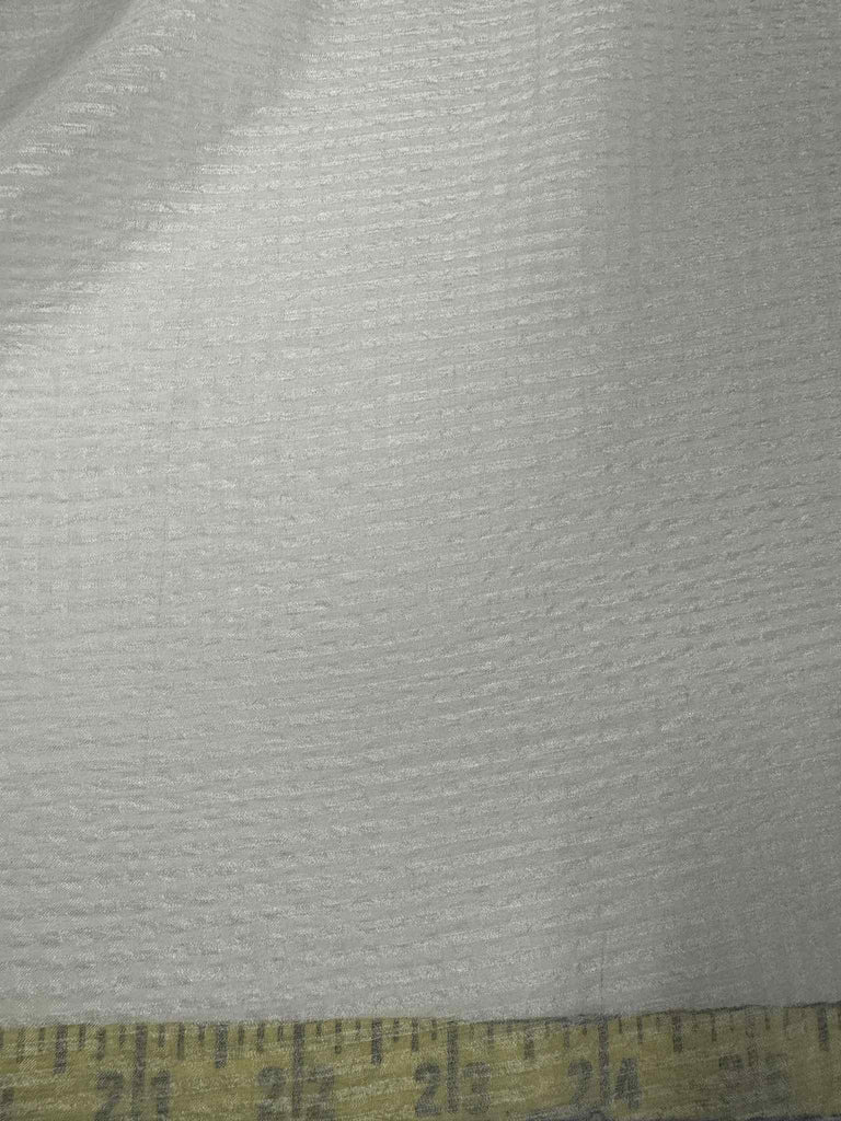 White Gingham Seersucker Gauze - Silk Chiffon Fabric