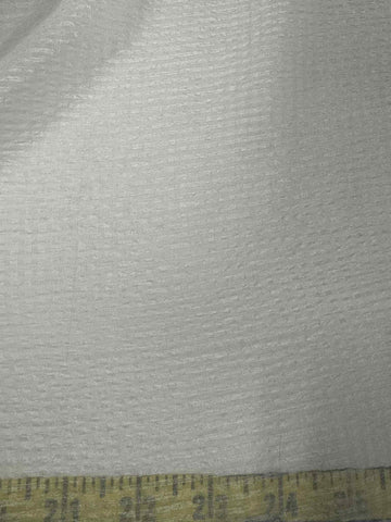 White Gingham Seersucker Gauze - Silk Chiffon Fabric