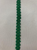 Vintage Green & Gold Cotton Trim 1/2" wide x 2.5 Yards