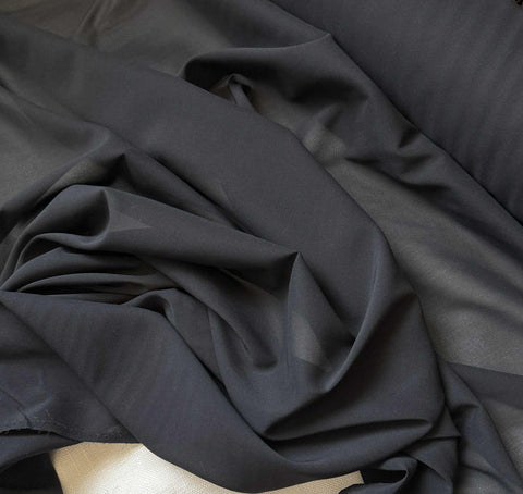 Black - 8mm Silk Chiffon Fabric with STRETCH