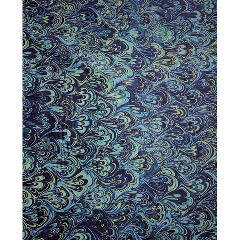 Remnant Sale 1&7/8 Yards - Blue Lagoon Marble 2 - Art of Marbling - by Heather Fletcher for Northcott Cotton Fabric