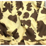 Silk Chiffon Fabric - Beige & Brown Cowboy Cow Spots 9"x36"