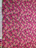 Hibiscus Hummingbird Pink Floral Lewis & Irene Cotton Fabric
