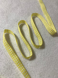 Vintage Yellow & White Gingham Taffeta Ribbon Trim 3/8"x 5 Yards