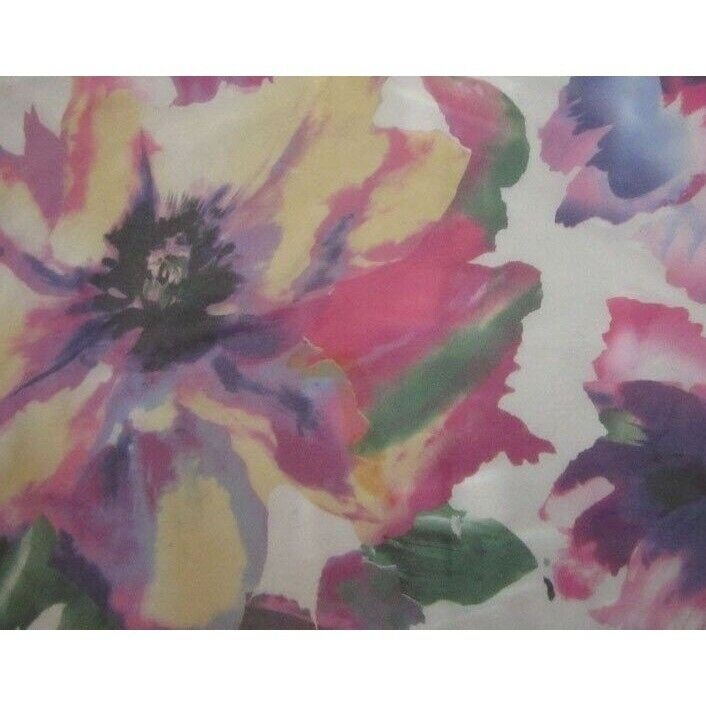 Silk Chiffon Fabric - Watercolor Flowers - 12"x13"