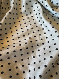 Ecru & Black 3/16" Polka Dots - Hand Dyed Silk Charmeuse Fabric