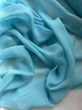 Robin's Egg Blue Green - Crinkle Silk Chiffon Fabric