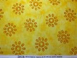 Patrick Lose Yellow Suns Cotton Fabric Vintage 90's OOP Hi-Fashion