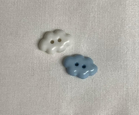 Cloud Plastic Button 5/8" (Choose Blue or White)