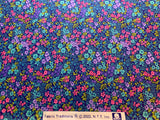 Small Scale Pink & Blue Floral by Fabric Traditions Cotton Fabric