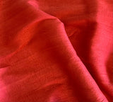 Scarlet Red - Hand Dyed Silk Dupioni