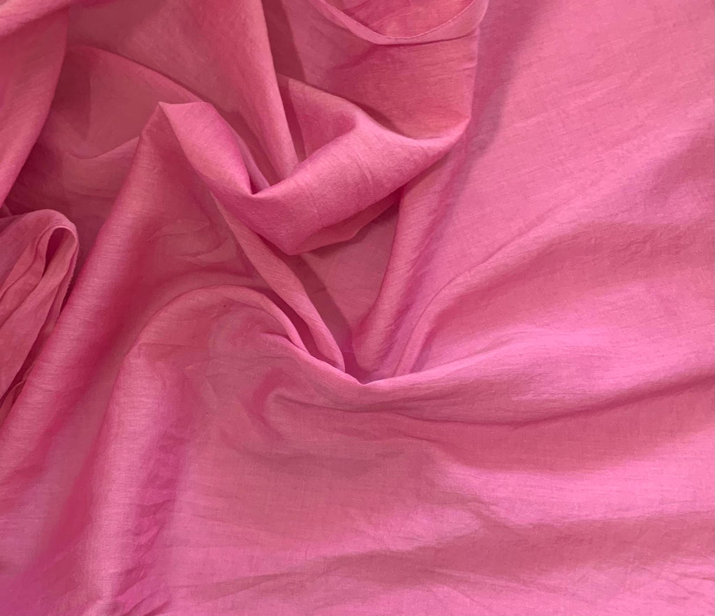 Pomegranate Pink - Hand Dyed Silk/Cotton Voile