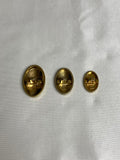 Gold Crocodile Reptile Metal Oval Button (3 Sizes to Choose From)