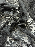 Black Floral Lace Embroidered Organza Fabric