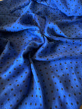Sapphire Blue & Black 3/16" Polka Dots - Hand Dyed Silk Charmeuse Fabric