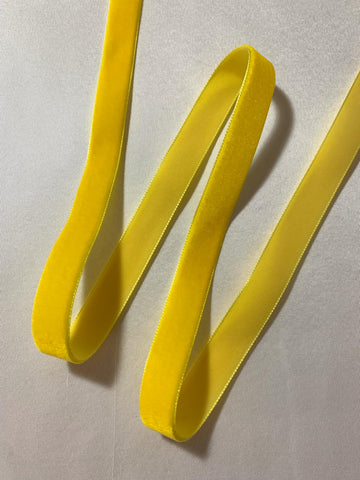 Bright Yellow French Velvet Ribbon (5/8" wide)