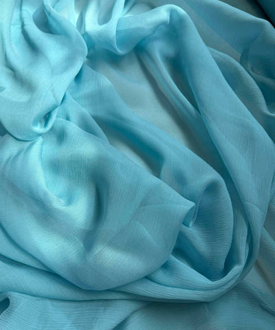 Robin's Egg Blue Green - Crinkle Silk Chiffon Fabric