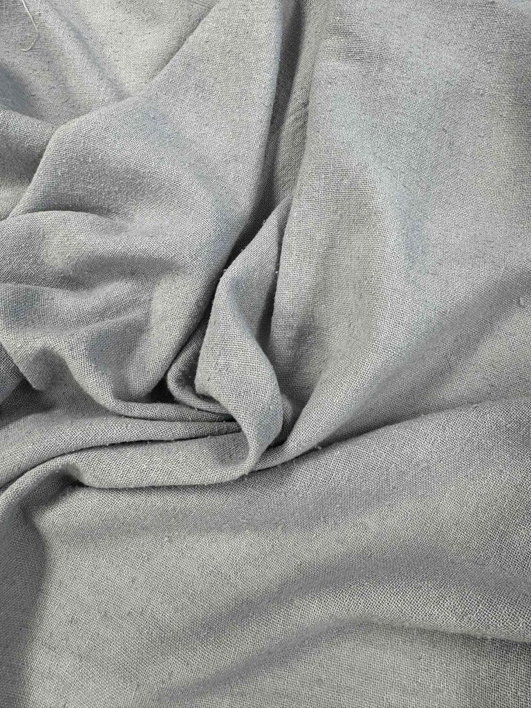 Pearl Gray - Hand Dyed Poplin Gauze Silk Noil