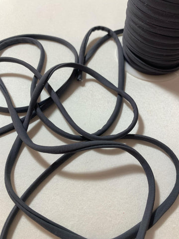 Charcoal Gray Stretch Tubular Spaghetti Strap Cording Tubing Trim - 1/4" x 10 Yards