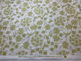 Hibiscus Hummingbird on White Lewis & Irene Cotton Fabric