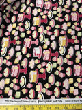 Cakes on Black - Flour & Flower by Riley Blake 100% Cotton Fabric Jill Finley