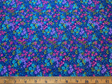 Small Scale Pink & Blue Floral by Fabric Traditions Cotton Fabric