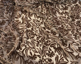 Chocolate Brown Floral - Hand Dyed Burnout Silk Velvet