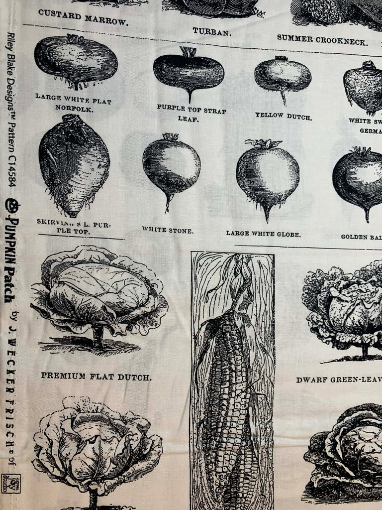 Pumpkin Patch Vegetables Vintage Halloween by J Wecker Frisch Riley Blake Cotton Fabric