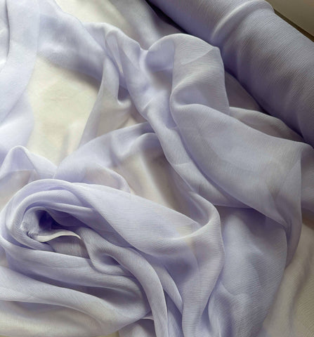 Wisteria Pale Lavender Purple - Crinkle Silk Chiffon Fabric