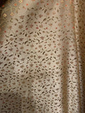 Gold Small Floral - Faux Silk Brocade Fabric