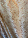 Gold Floral Paisley - Faux Silk Brocade Jacquard Fabric