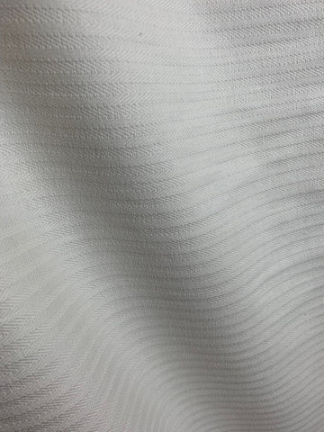White 100% Cotton Herringbone Twill Stripe Fabric with Flannel Back