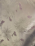 Lavender Mums Floral - Faux Silk Brocade Jacquard Fabric