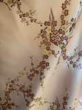 Pale Pink Cherry Blossoms Floral - Faux Silk Brocade Jacquard Fabric